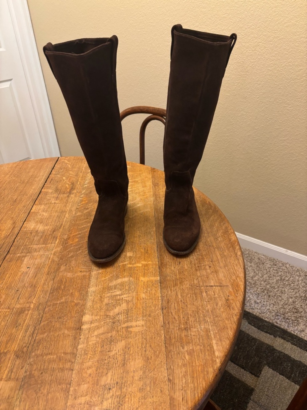 Frye Women's Rich Brown Suede Heeled Boots